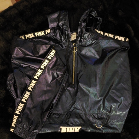 🆕️VICTORIA'S SECRET PINK Metallic Anorak Jacket - Picture 2 of 3